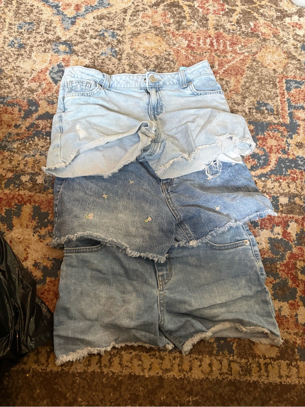 Cat & Jack Light Blue Denim Girls Shorts - Set of 3